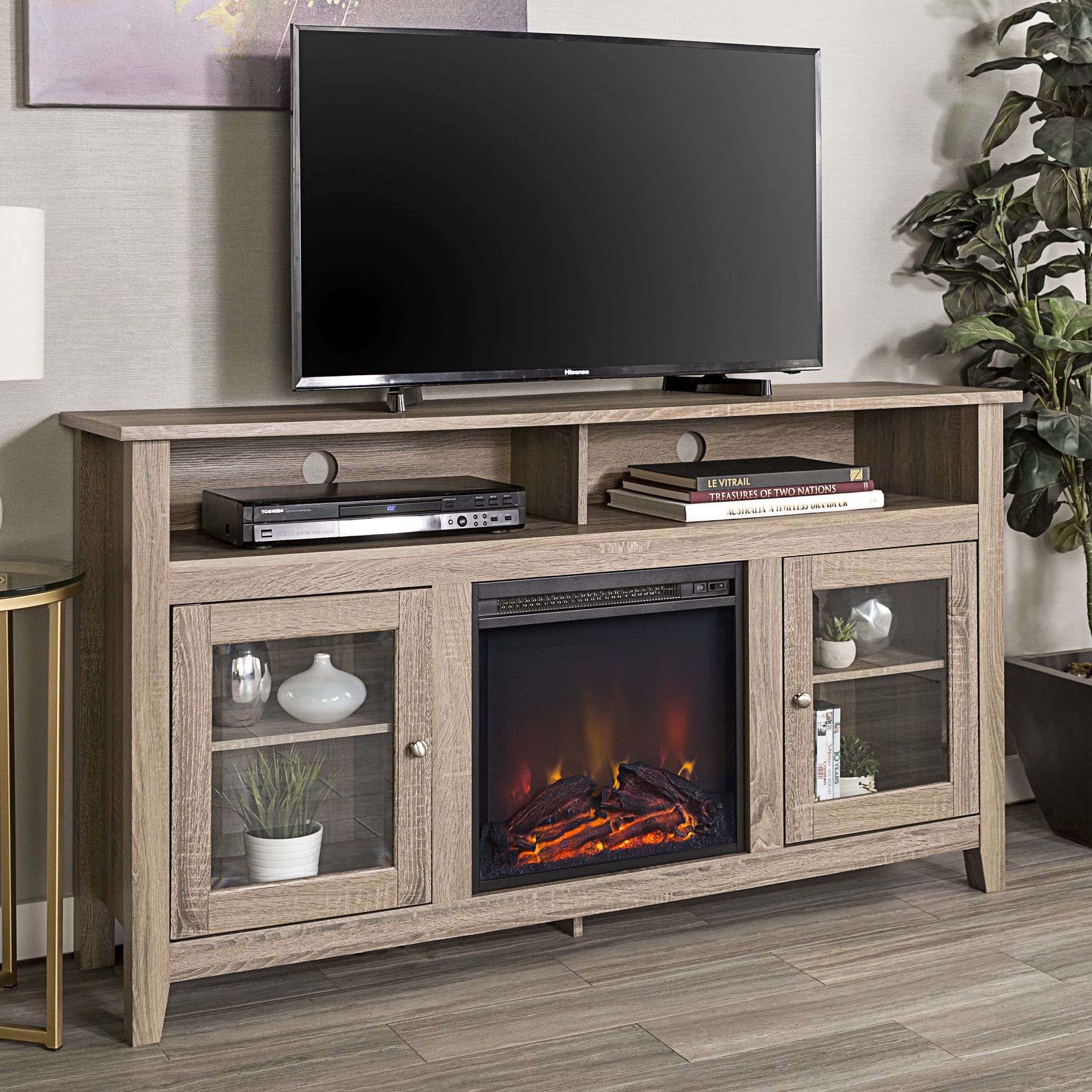 Bjs fireplace tv deals stand