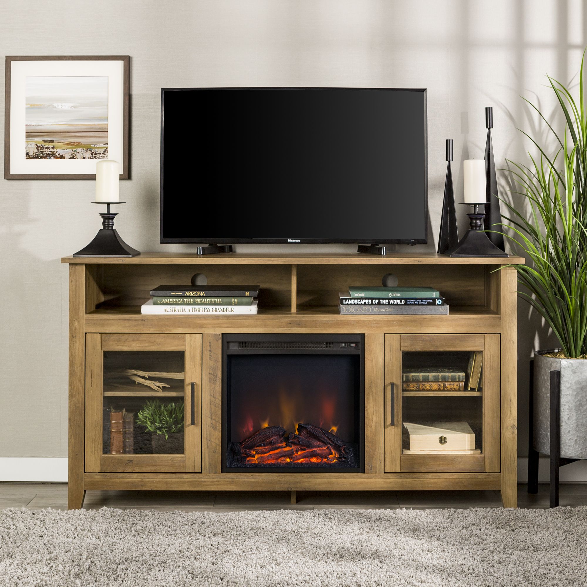 Bjs fireplace tv deals stand