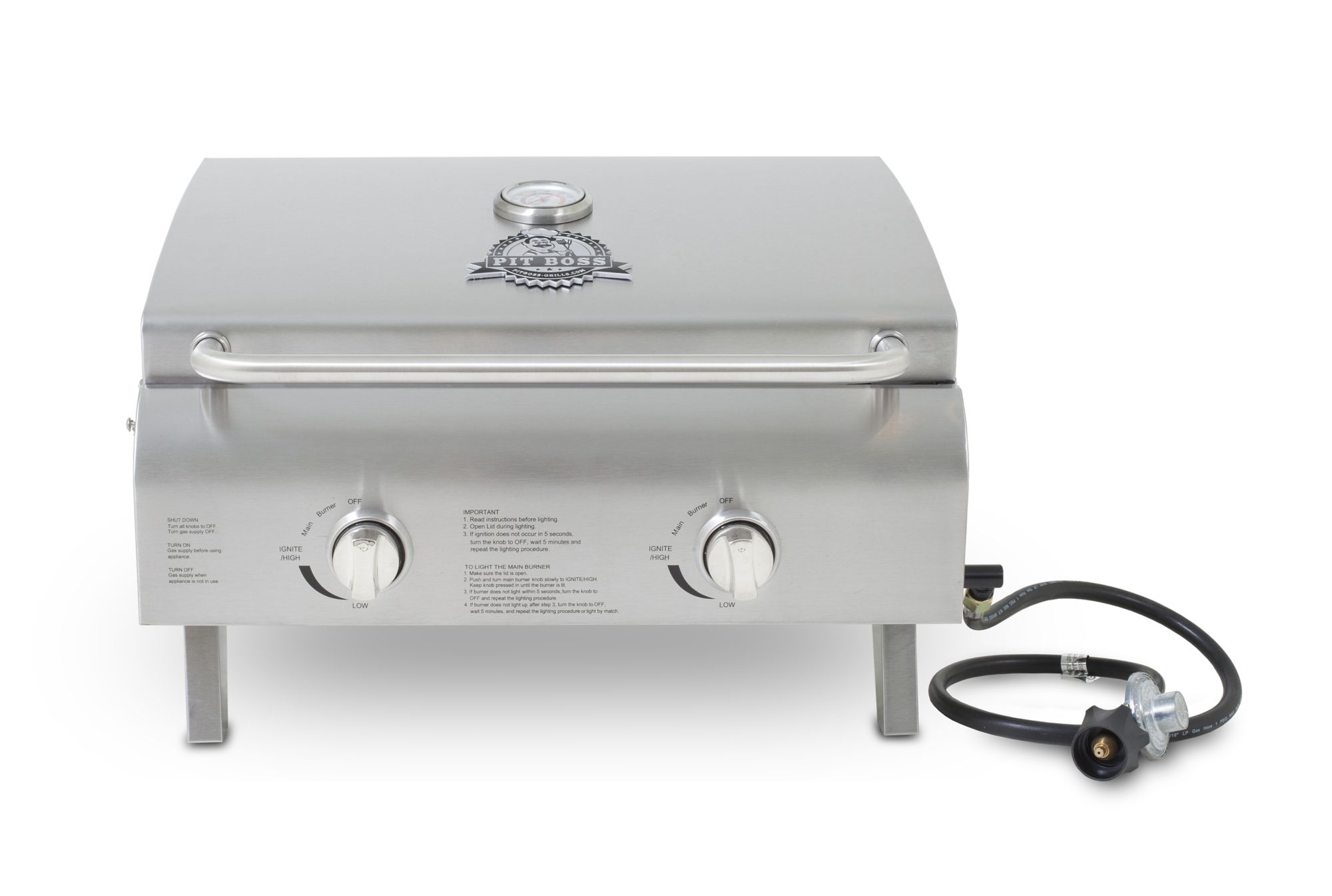 Pit Boss 2-Burner Portable Propane Gas BBQ Grill - Stainless Steel