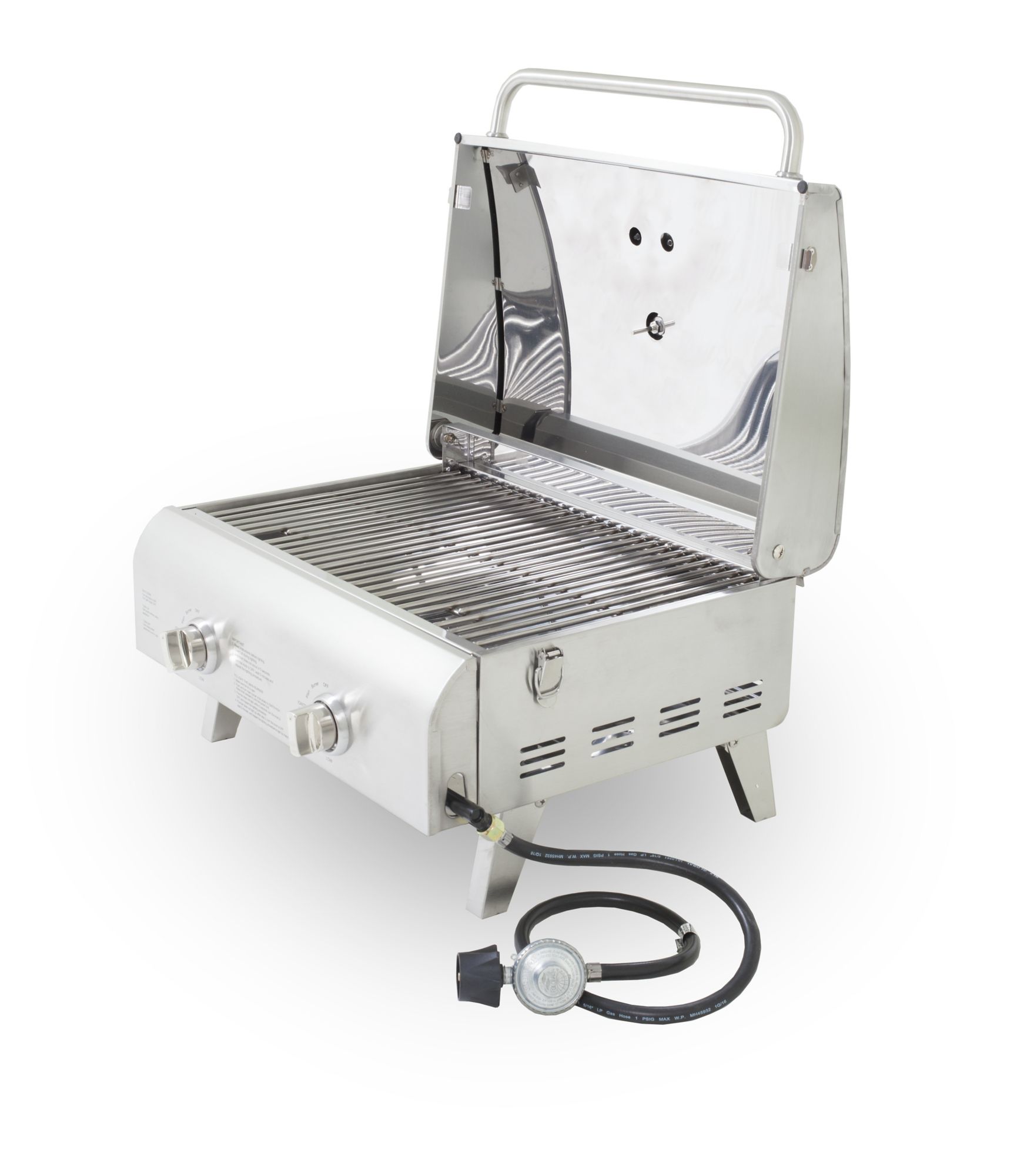 2 Burner Propane Gas Tabletop Grill in Stainless Steel