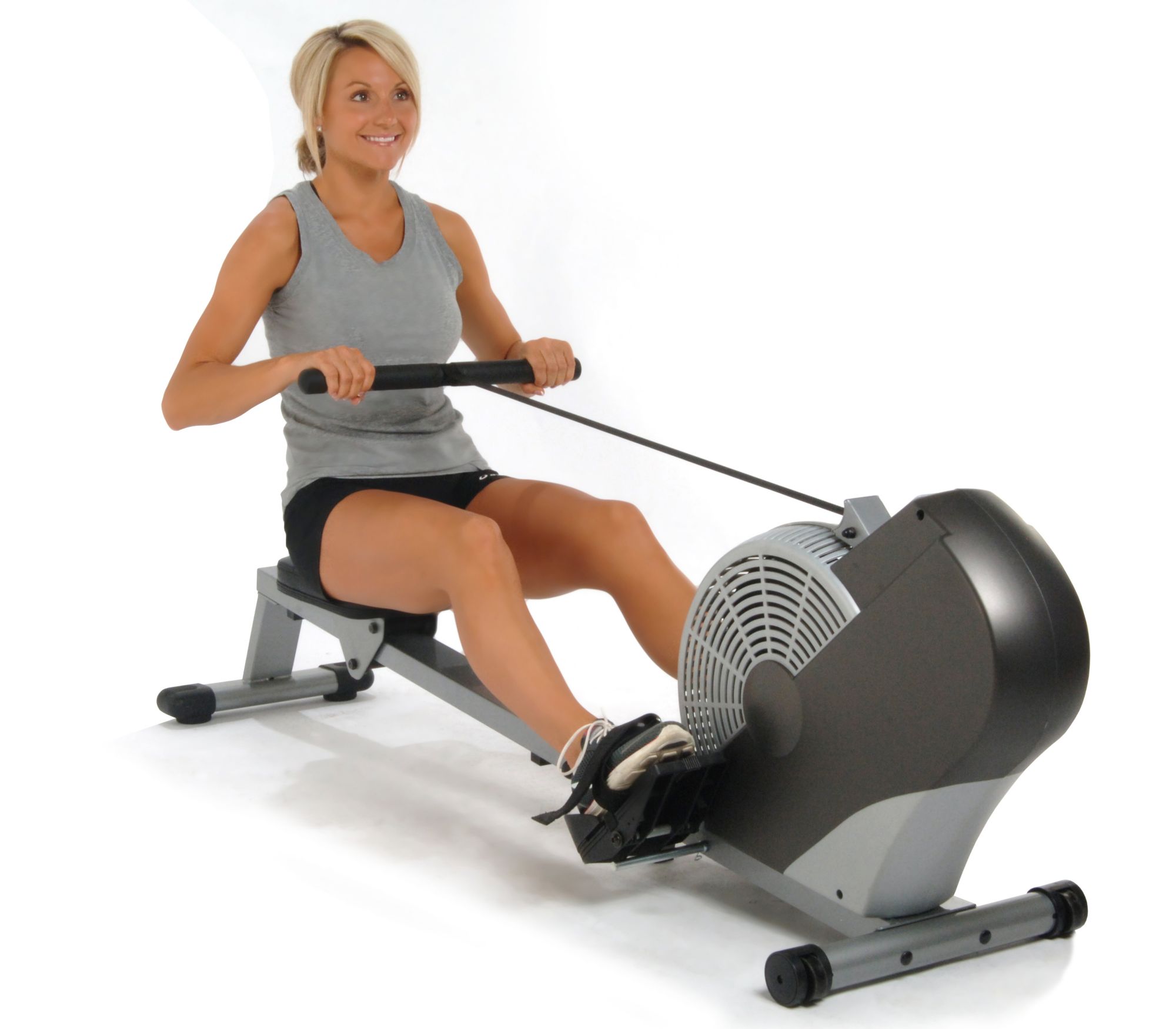  Stamina ATS Air Rower, Grey - Smart Workout App, No