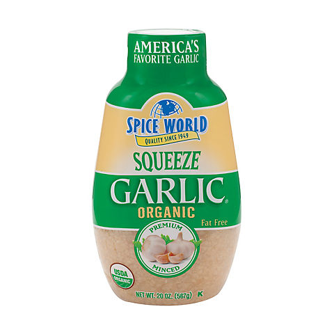 Spice World Organic Minced Squeeze Garlic, 20 oz.