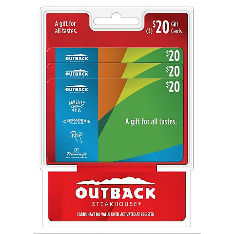 $20 Multipack Outback Steakhouse Gift Card, 3 pk.