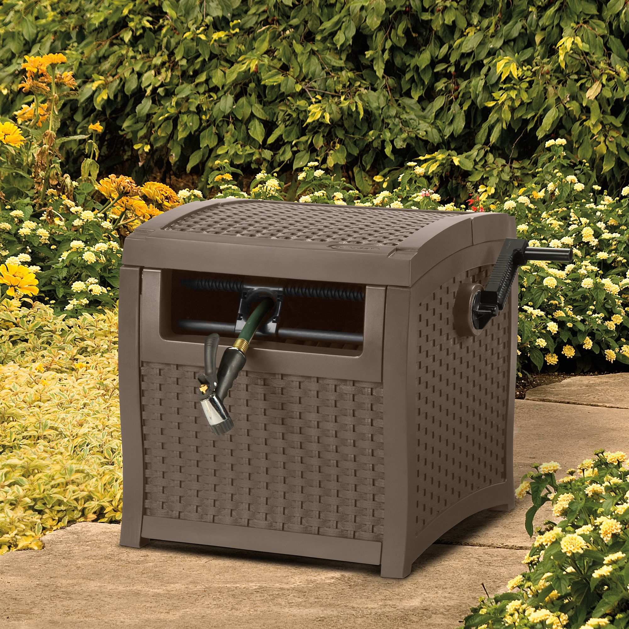 Suncast Hose Hideaway 50 ft. Stationary Hideaway Brown Hose Cabinet, Case  of: 2 - Jay C Food Stores