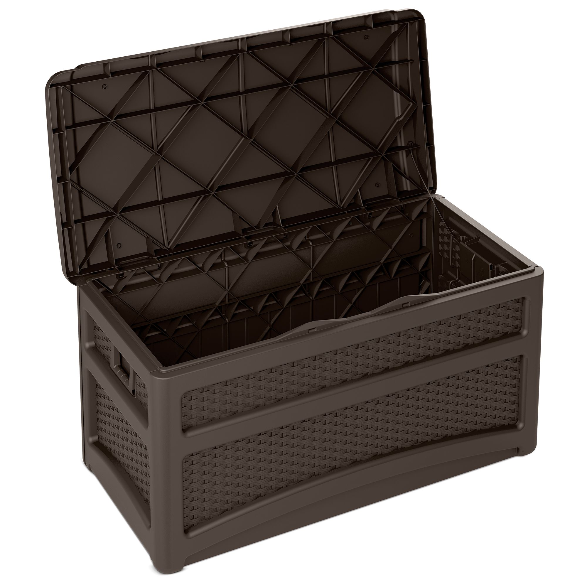 Rattan Wicker Deck Box, 73 Gallon Outdoor Patio Storage Box