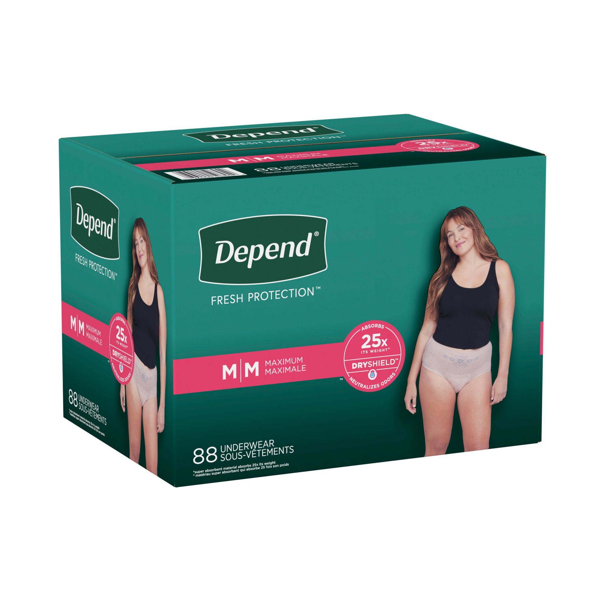 Depend Fit-Flex Medium Maximum Absorbency Underwear for Women, 88 ct.