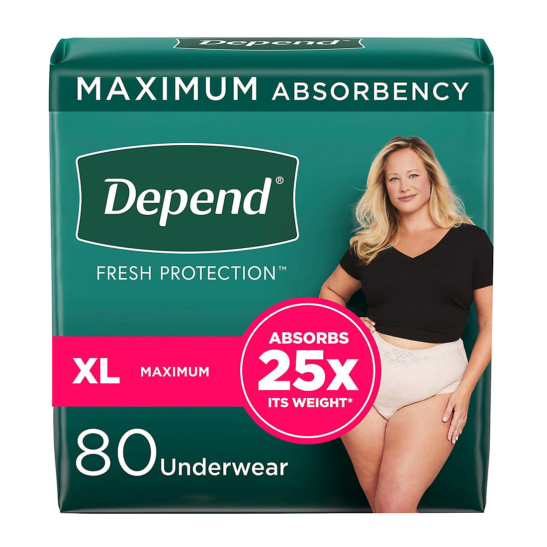Depend Fit-Flex Extra Large Maximum Absorbency Underwear for Women, 80 ct.