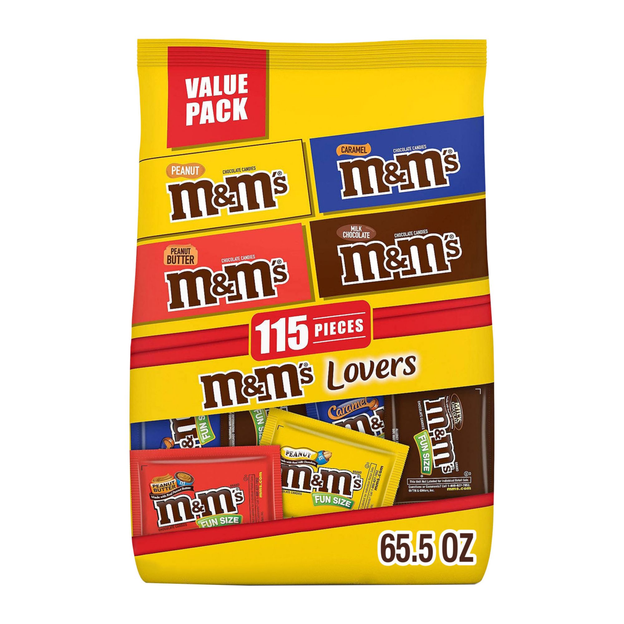 M&M's Peanut Chocolate Candies Fun Size Packets - 3 LB Bulk Bag