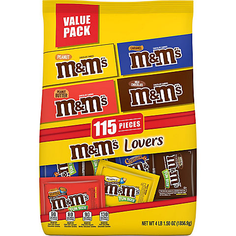 M&M's Milk Peanut Chocolate Candy Variety Pack, 115 ct.