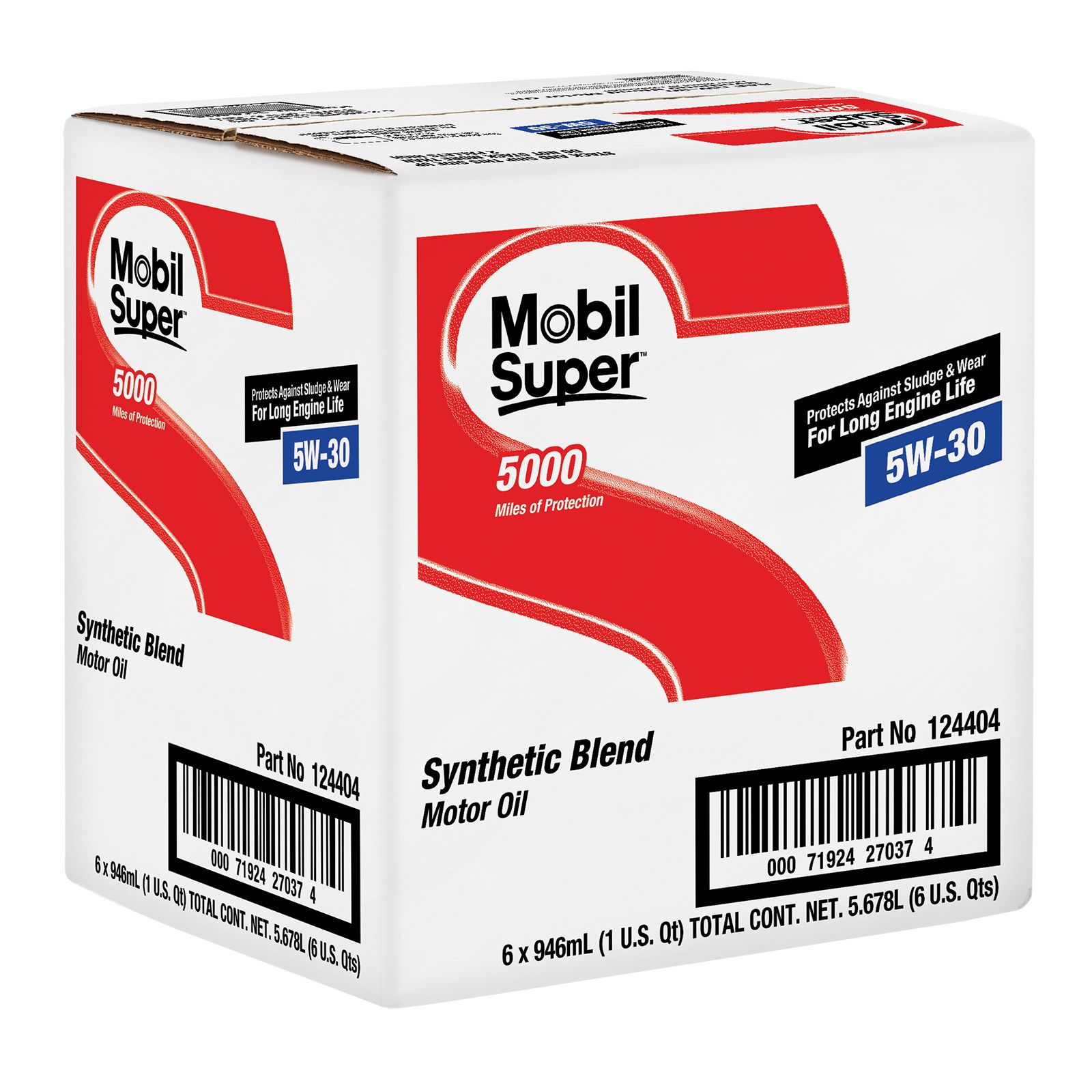 Mobil Super Conventional 5W-30 Motor Oil, 6 pk./1 qt.