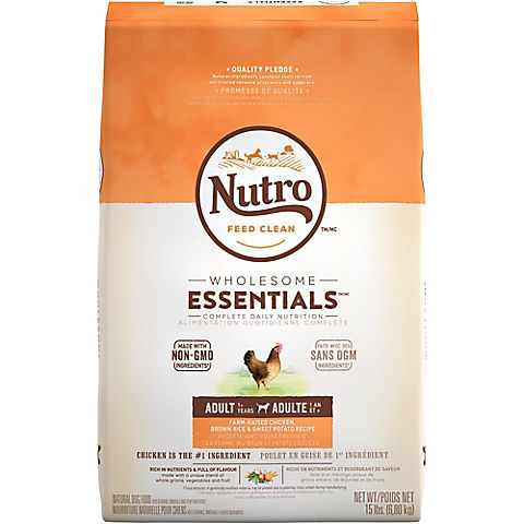 Nutro Wholesome Essentials Adult Dry Dog Food, 15 lbs.