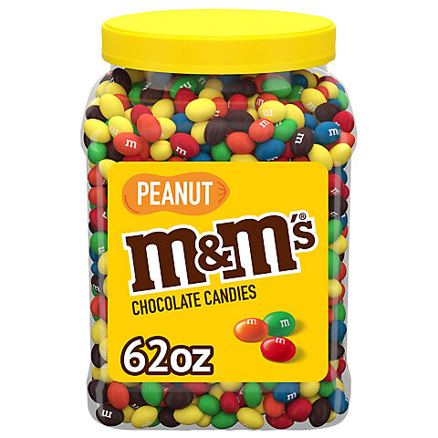 M&M'S Chocolate Candy Bulk Jar, Peanut Milk Chocolate Candy, 62 oz