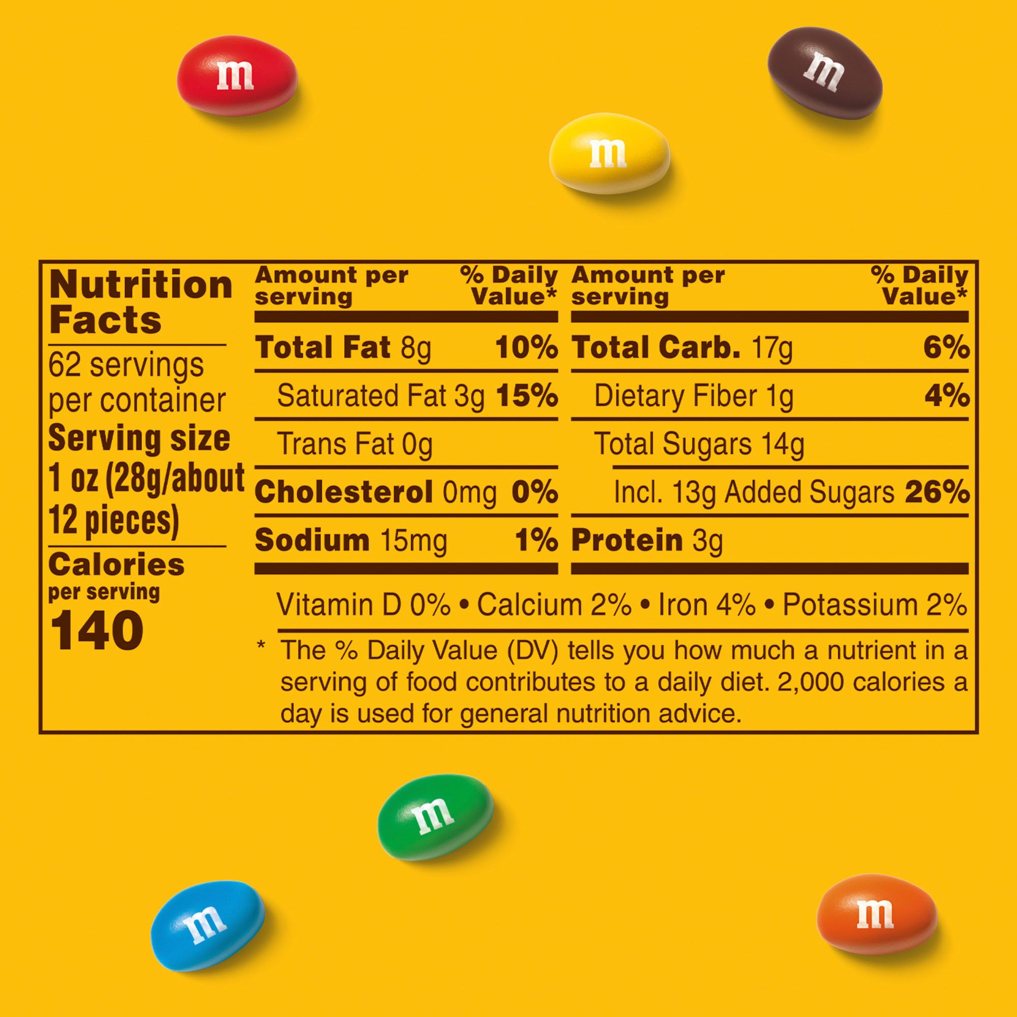 M&M's Chocolate Candy, Peanut, 62 Oz