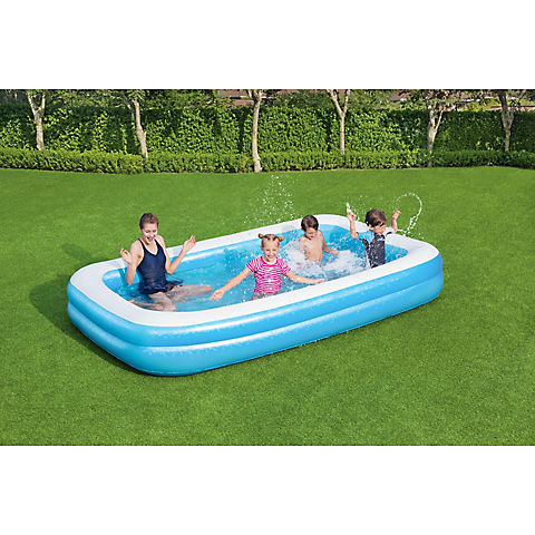 H2OGO! Blue Rectangular 10' x 6' Inflatable Family Pool