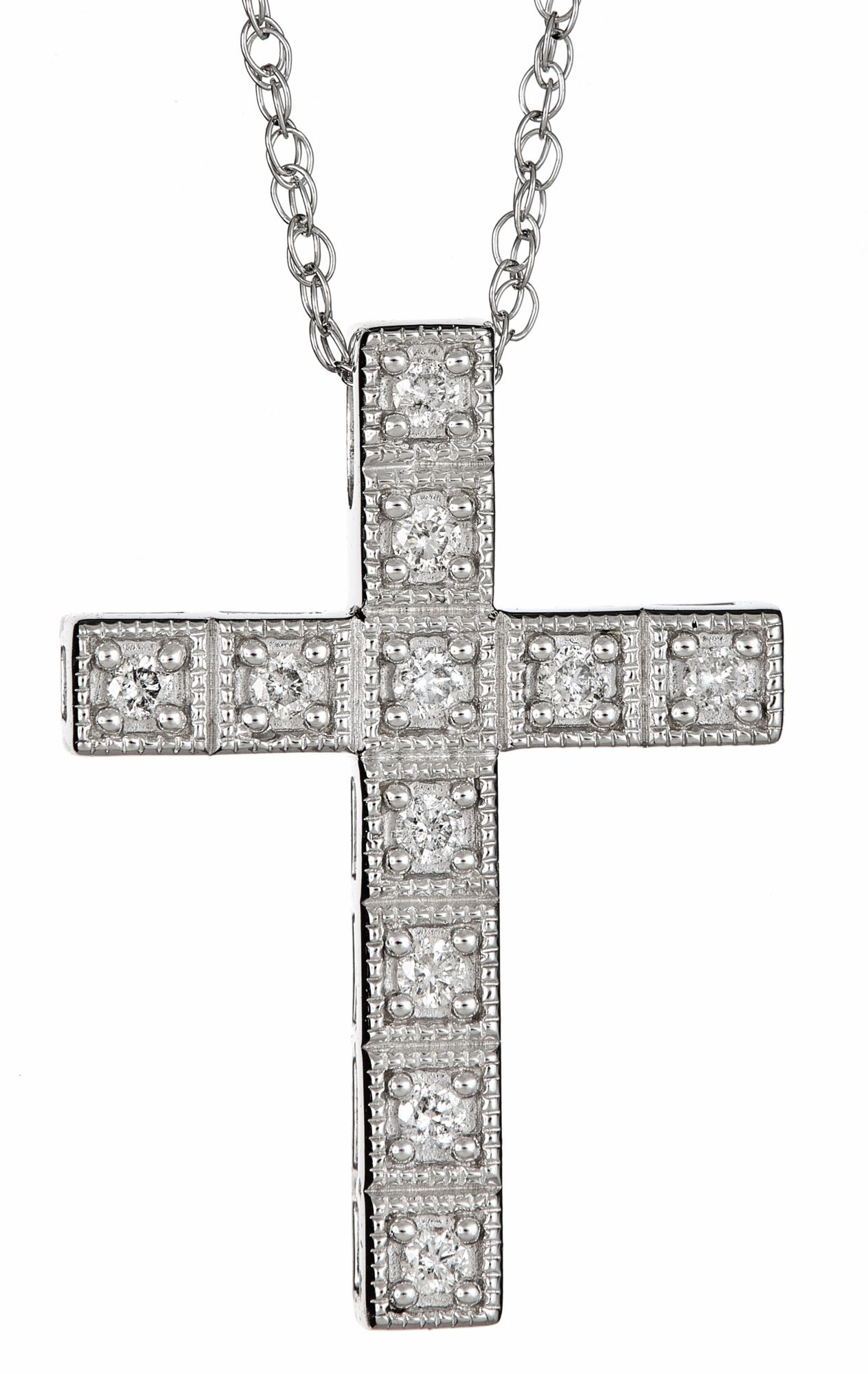 Sparkling Cross Pendant, Sterling silver