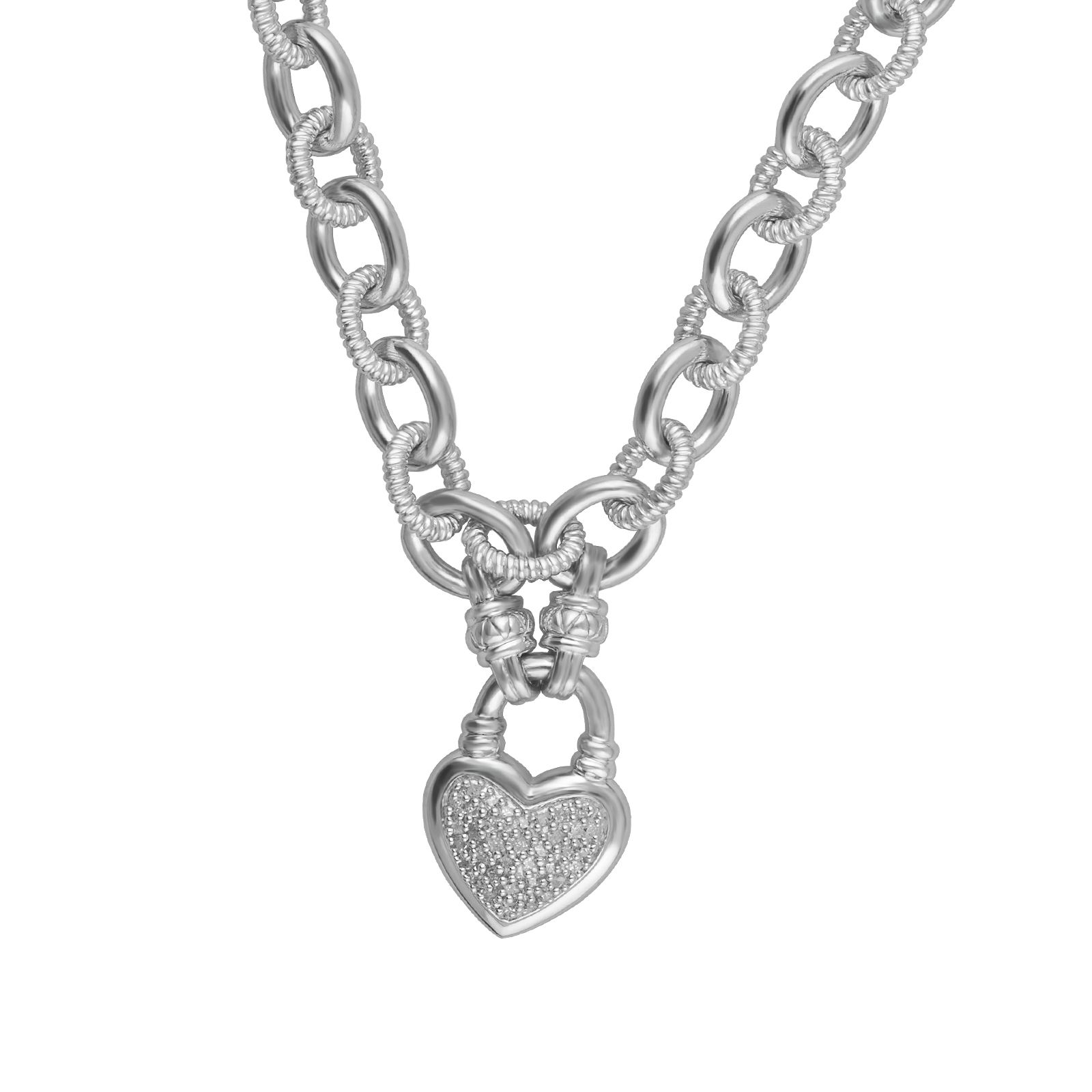 sterling silver toggle heart necklace