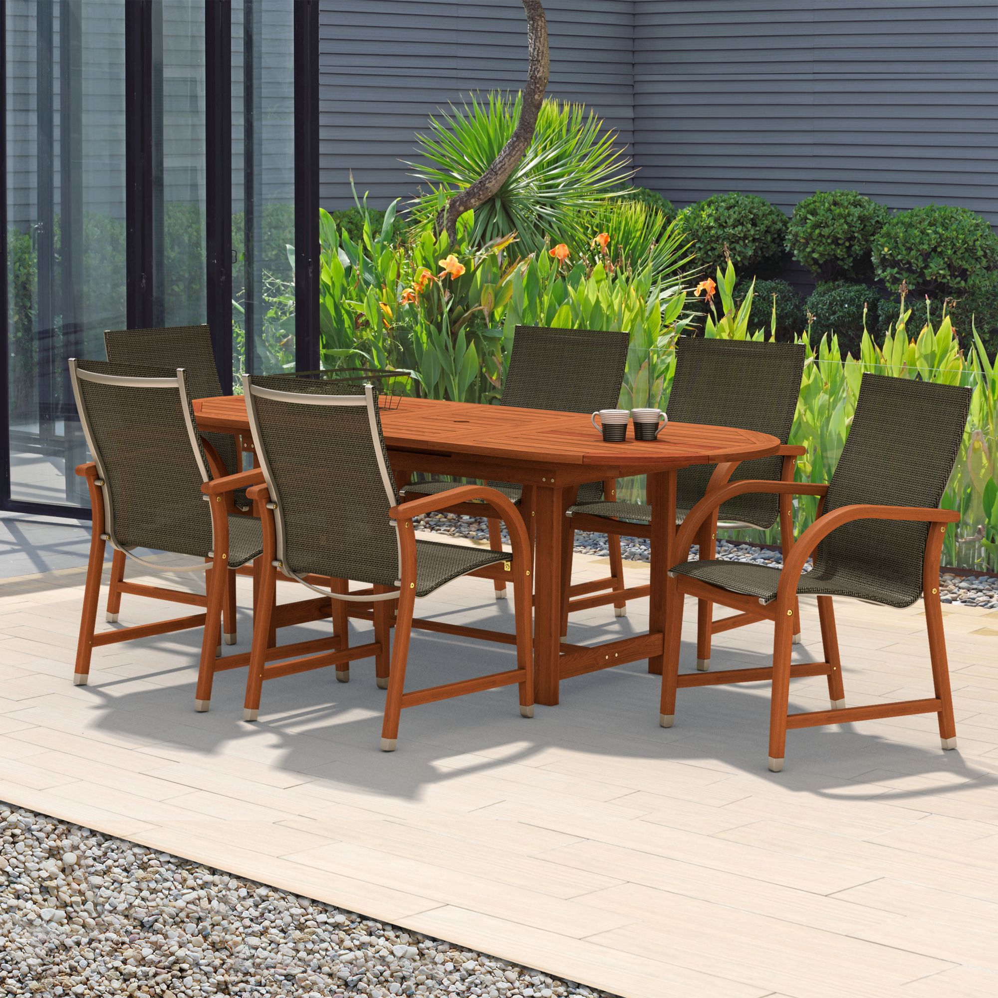 Eucalyptus outdoor best sale dining table