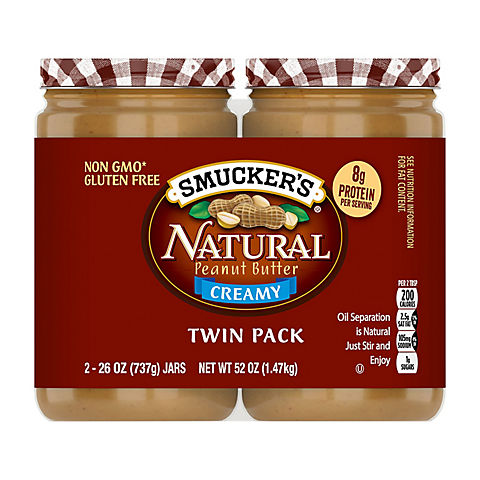 Smucker's Natural Creamy Peanut Butter, 2 pk./26 oz.