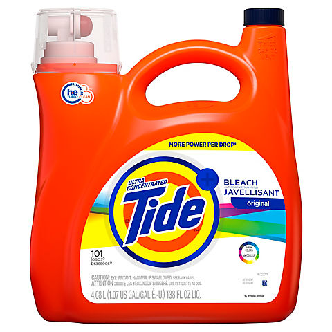Tide with Bleach Alternative Original Ultra Concentrated Liquid Laundry Detergent, 138 fl. oz.