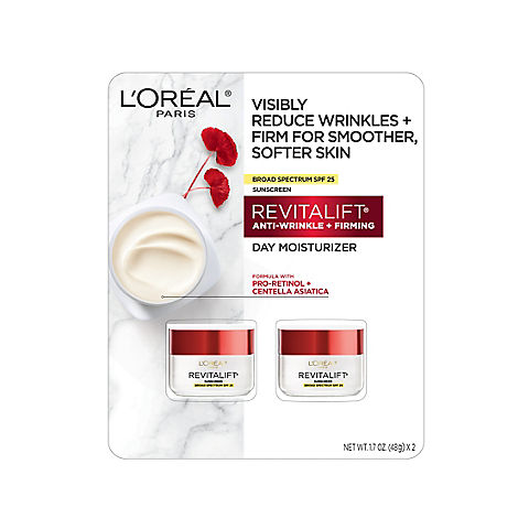 L'Oreal REVITALIFT Anti-Wrinkle and Firming Day Moisturizer, 2 pk./1.7 oz.