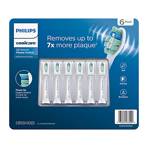 Philips Sonicare Optimal Plaque Control Replacement Brush Heads, 6 pk.