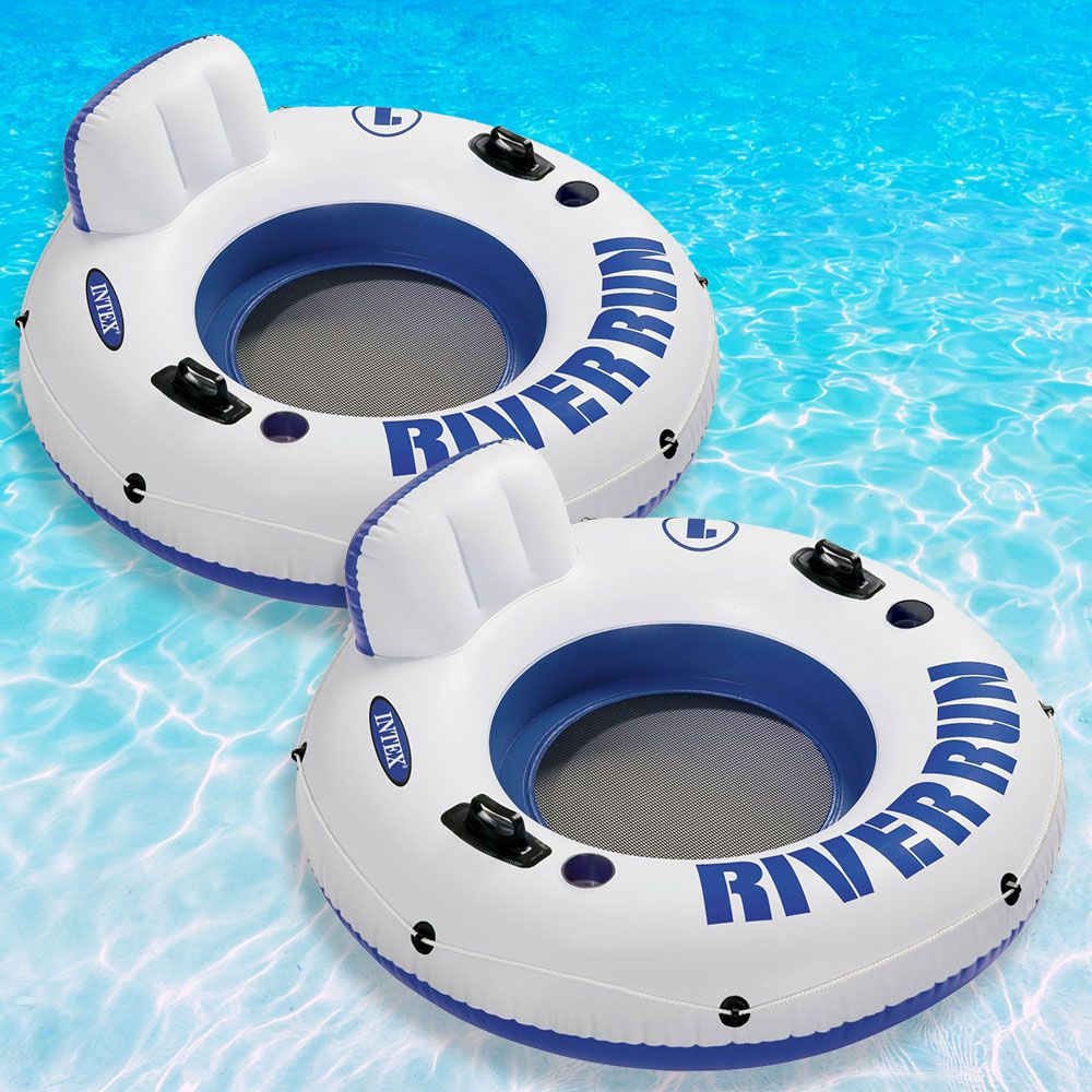 Intex River Run 1 Inflatable Floating Tube Raft for Lake River & Pool 3 Pack