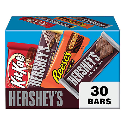Hershey's, Kit Kat & Reese's Full Size Chocolate Candy Bars Variety Pack, 30 pk./45 oz.