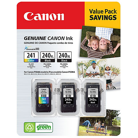 Canon PG-240XL and CL-241 Combo Ink Cartridges, 3 Pack
