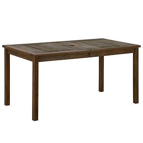 W. Trends Outdoor Cliff Acacia Wood Dining Table - Dark Brown