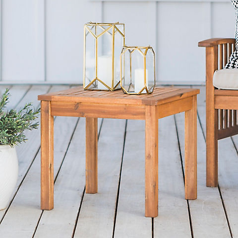 W. Trends Outdoor Hunter Acacia Wood Side Table - Brown