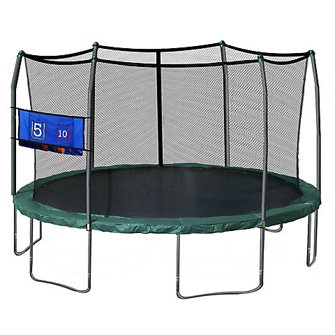 Skywalker Trampolines 16' Oval Trampoline with Enclosure and Toss Game - Green