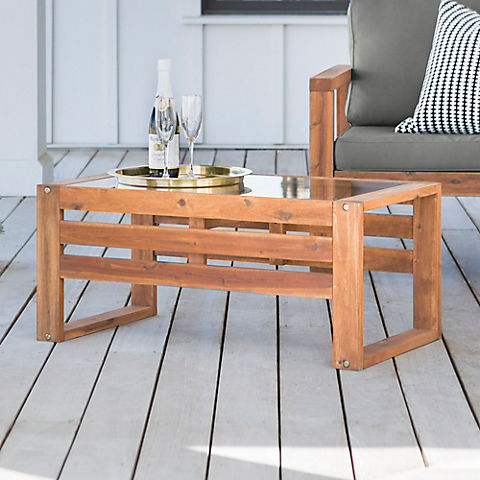 W. Trends Outdoor Arbor Acacia Wood Coffee Table