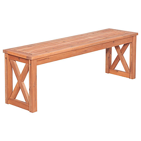 W. Trends Outdoor Alder Acacia Wood Dining Bench - Brown