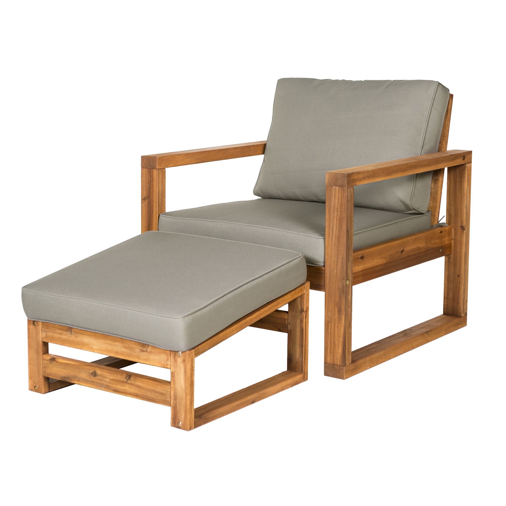 W. Trends Outdoor Acacia Wood Chair Ottoman BJ s Wholesale Club