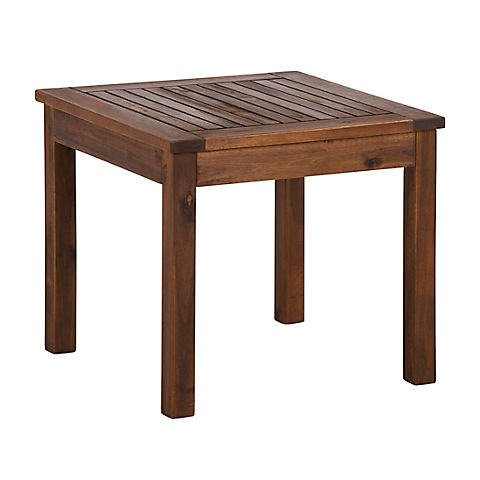 W. Trends Outdoor Hunter Acacia Wood Side Table - Dark Brown