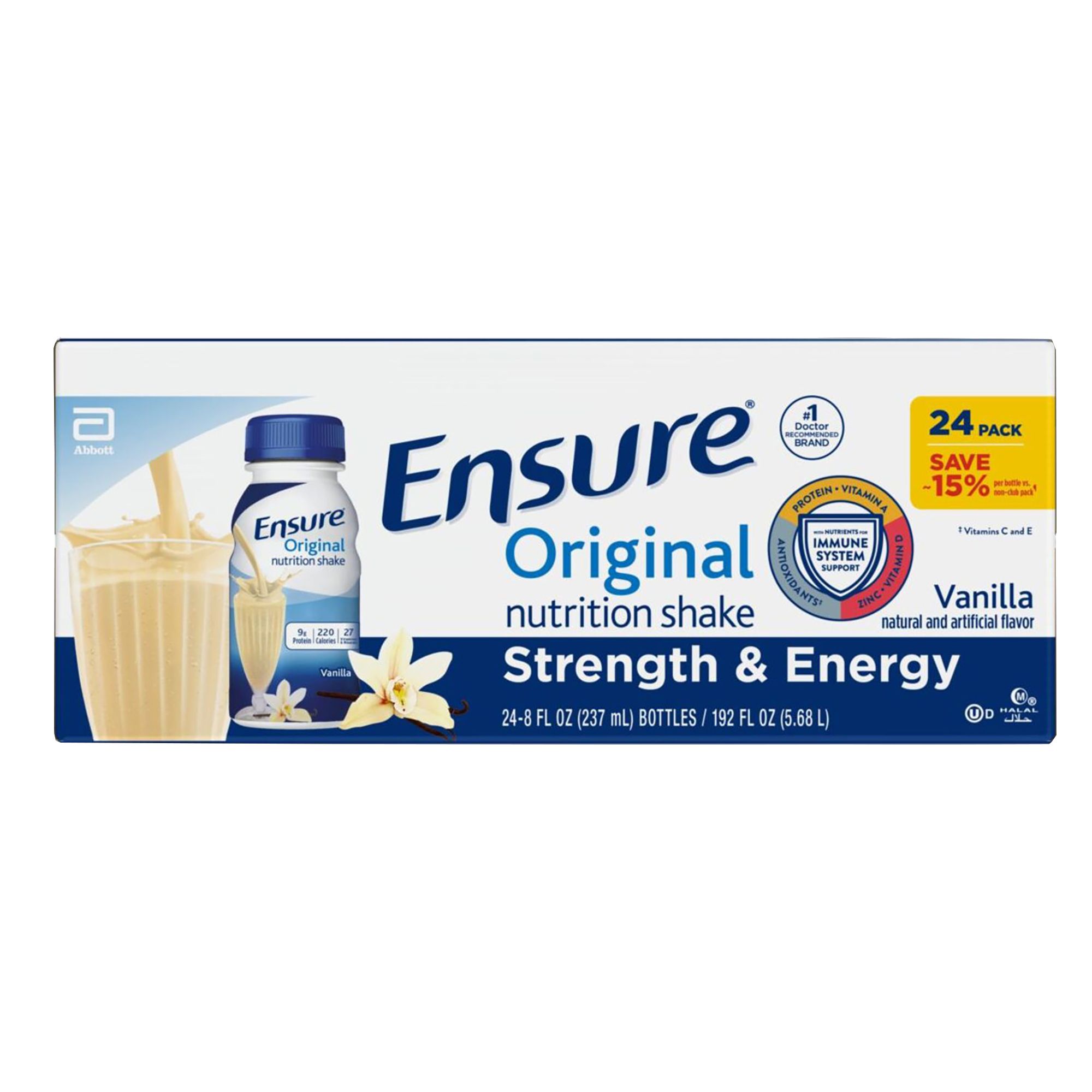 Ensure Original Vanilla Nutrition Shake, 24 pk.