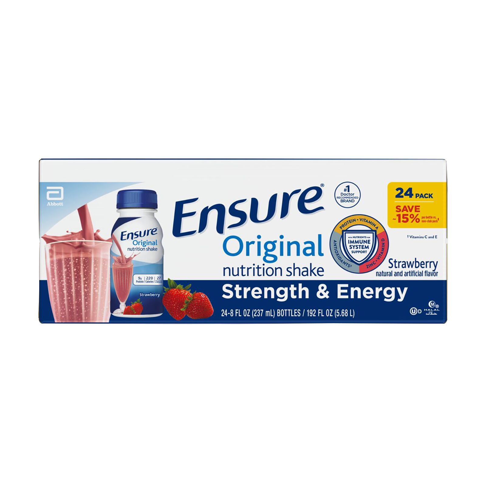 Ensure Original Strawberry Nutrition Shake, 24 pk./8 fl. oz.