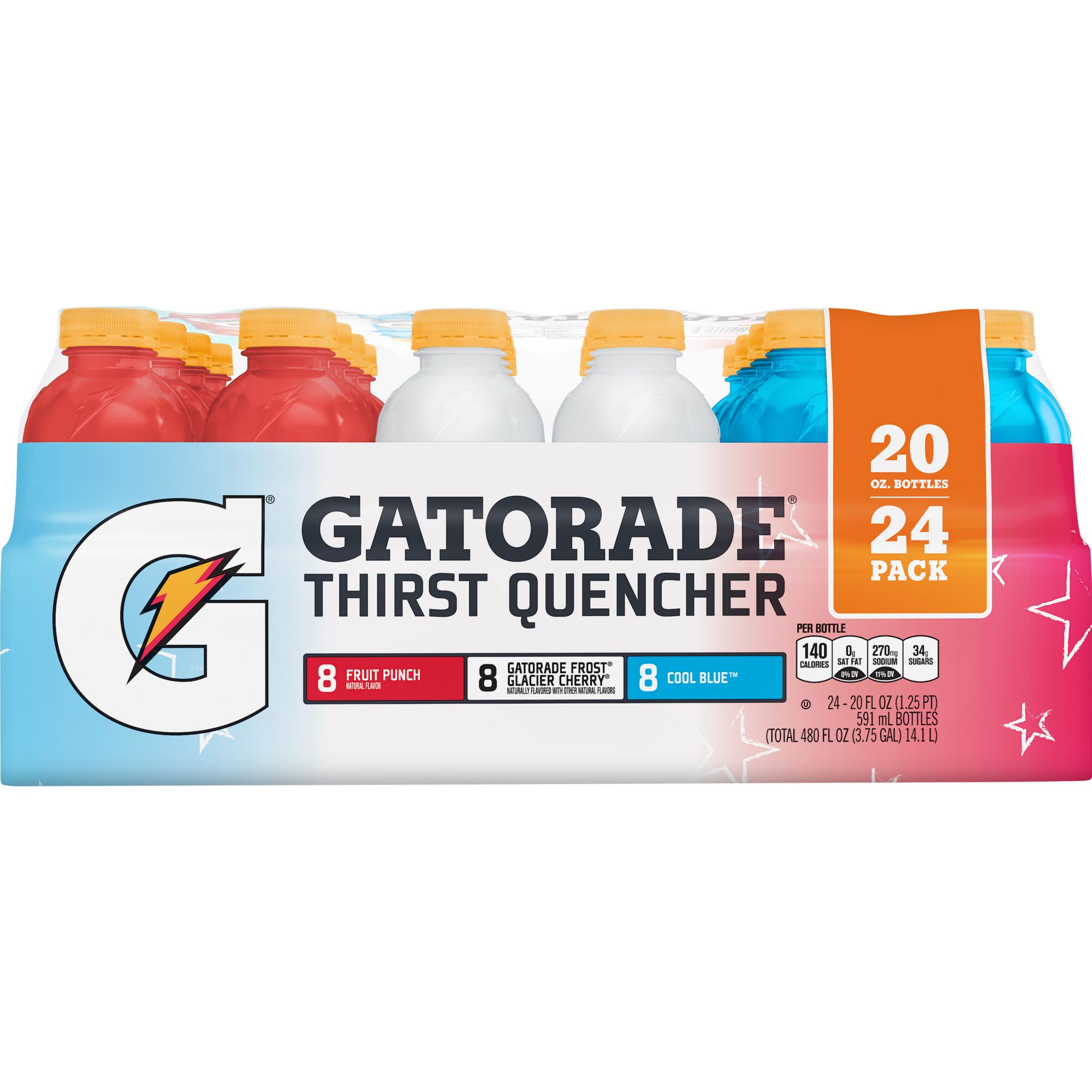  Gatorade Thirst Quencher Cool Blue, 20 Fl Oz Bottles