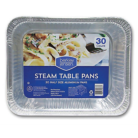 Berkley Jensen Half-Size Steam Table Pans, 30 ct.