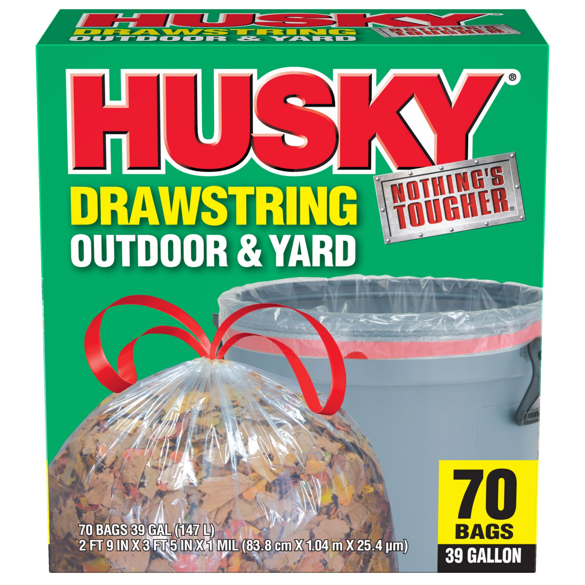 Husky Black Drawstring Contractor Yard Bags, 39 Gal., 27 Count