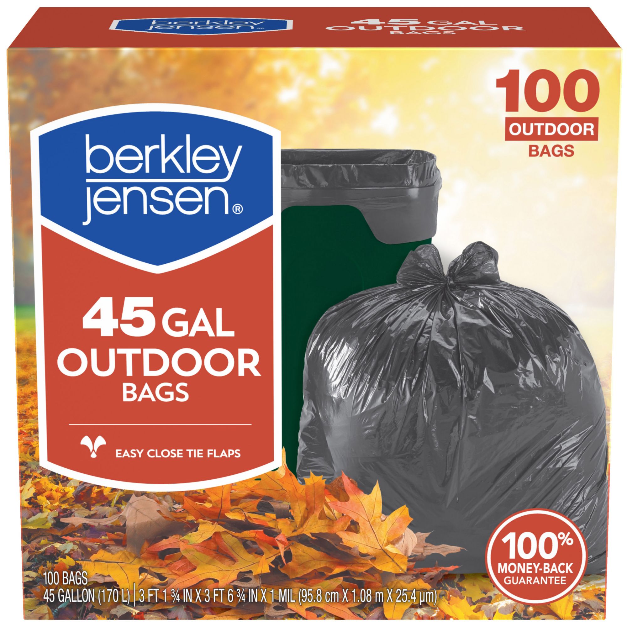 45 Gallons Plastic Trash Bags - 25 Count