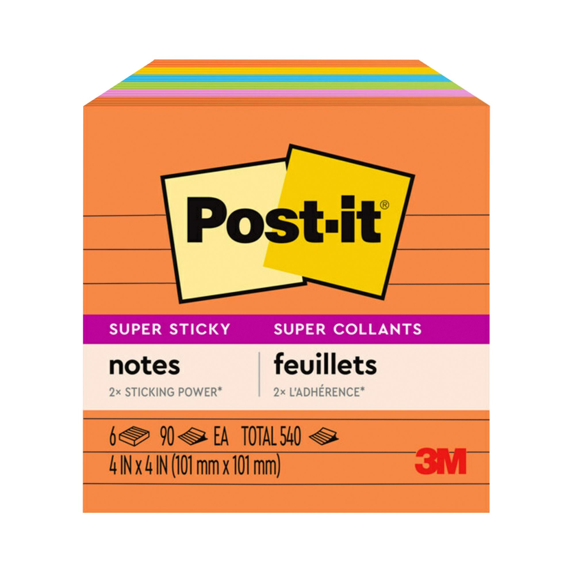 Post-it Recycled Super Sticky Notes Made with 100% Recycled Paper, 3 in x 3  in, Wanderlust Pastels, 5 Pads