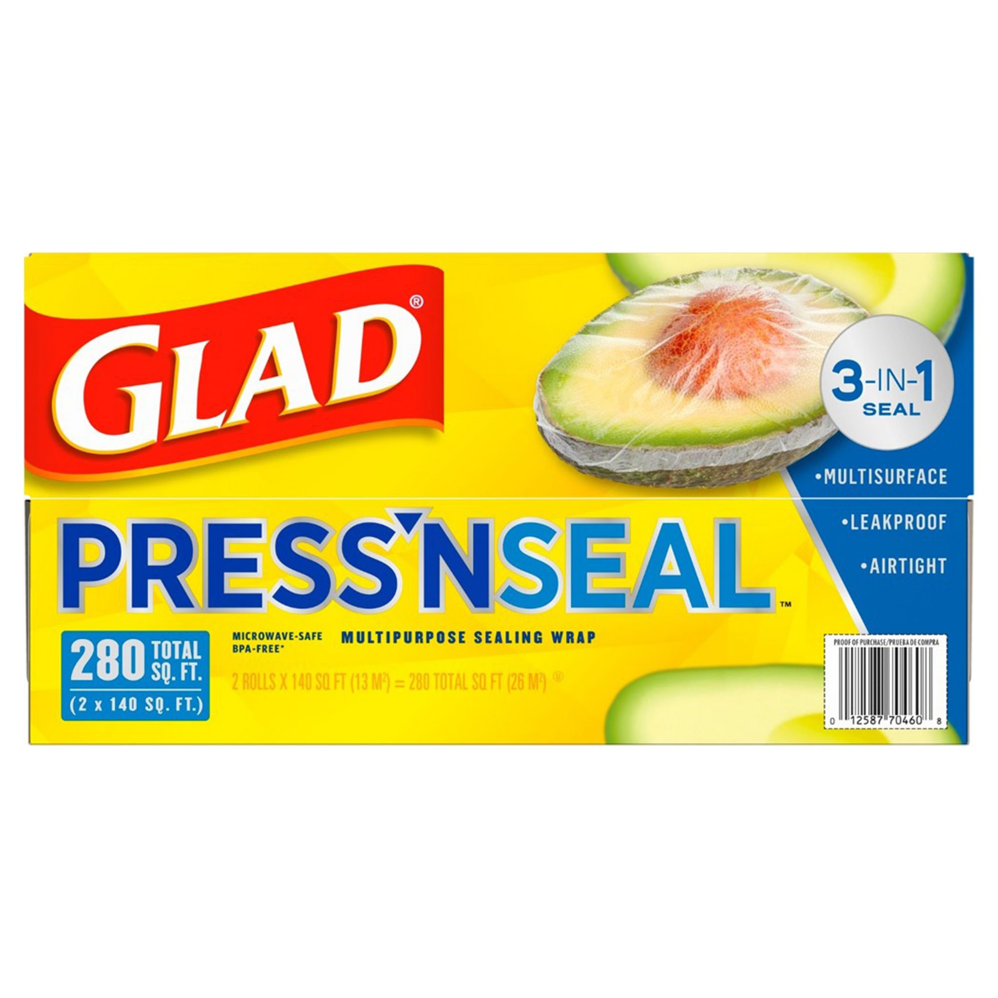 Glad Cling N Seal Plastic Food Wrap, 300 Square Foot Roll - 4 Pack (Package  May Vary)