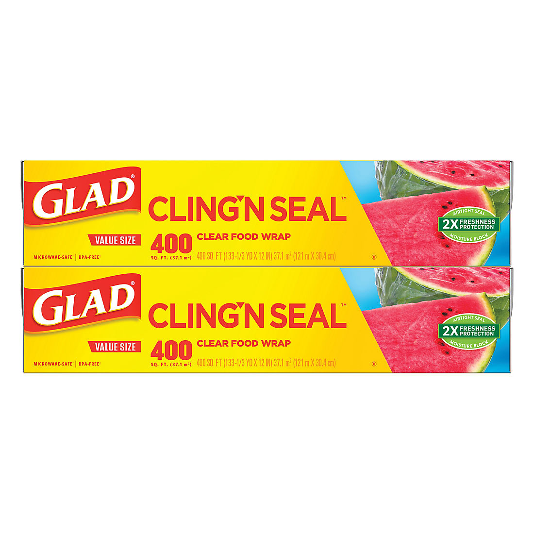 ft.- Bulk Discount 2 pk./140 sq an Item of Glad Press N Seal Plastic Wrap Limited Edition 
