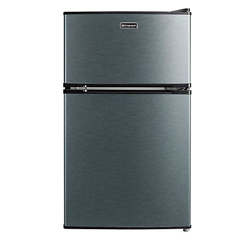 Emerson 3.1-Cu.-Ft. 2-Door Refrigerator/Freezer - Stainless Steel