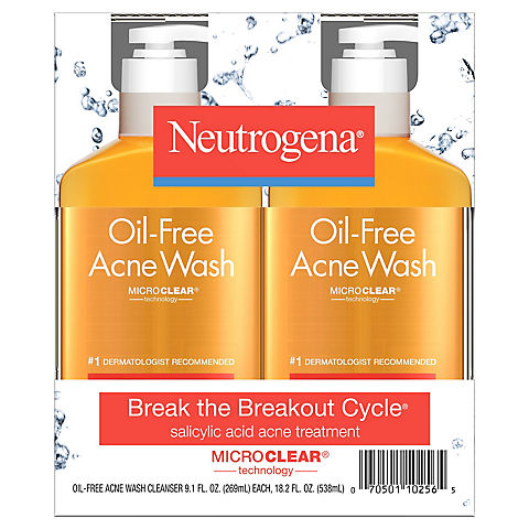 Neutrogena Oil-Free Acne Face Wash with Salicylic Acid, 2 pk./9.1 oz.
