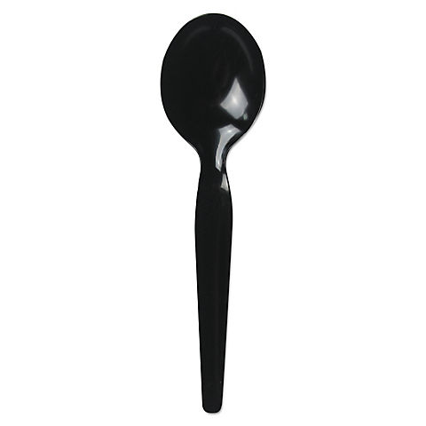 Boardwalk Heavyweight Polystyrene Soup Spoon, 1,000 ct. - Black