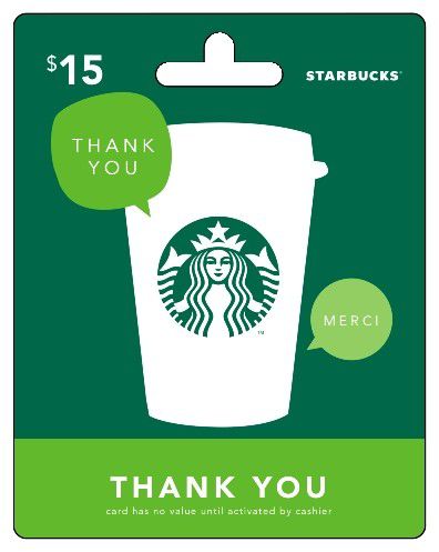 Starbucks $15 Gift Card