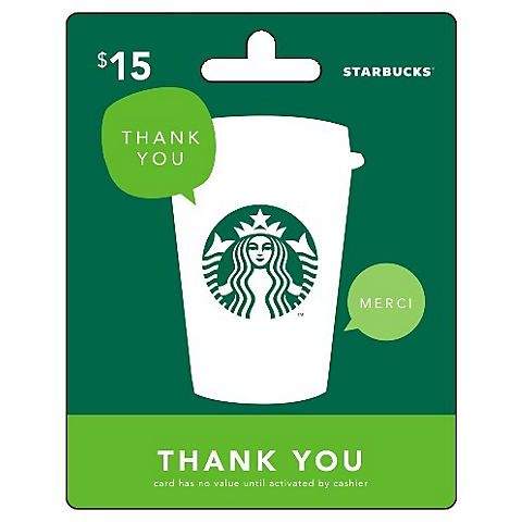 $15 Starbucks Gift Card - Thank You