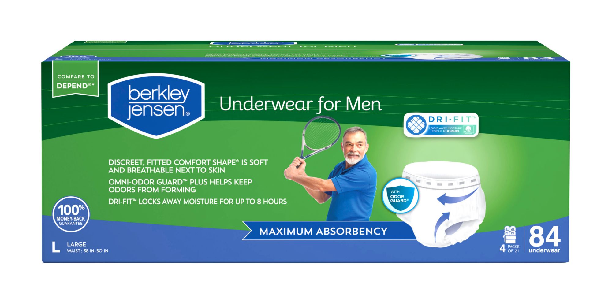 Maximum Absorbency Incontinence Underwear, Size L